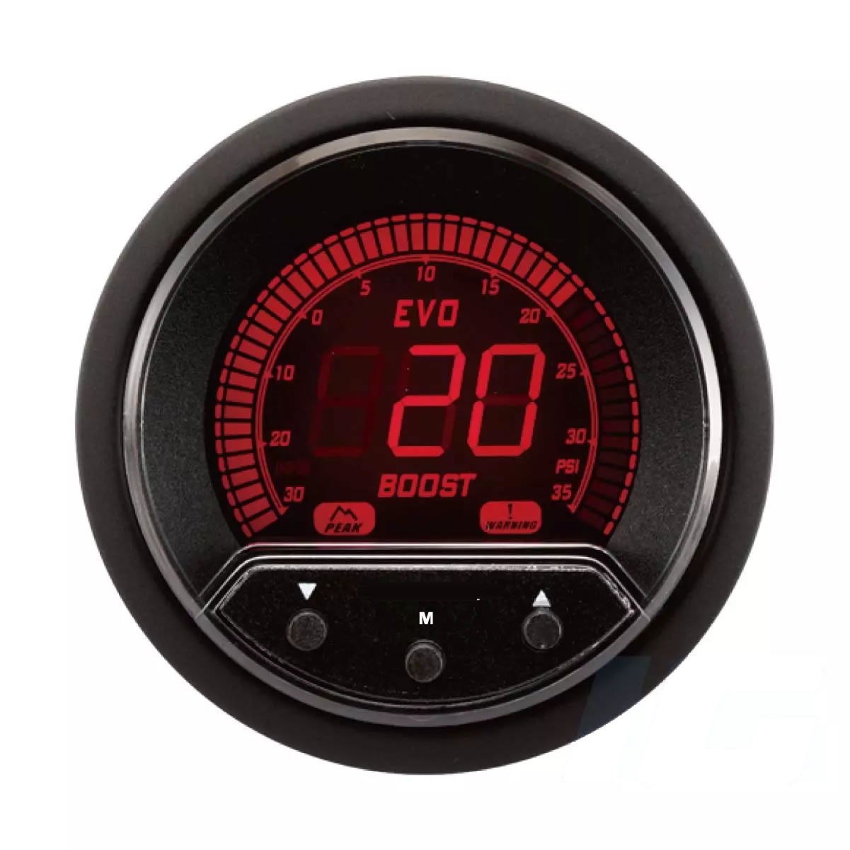 52mm LCD Performance Car Gauges - Boost Gauge With Sensor and Warning and Peak For Your Sport Racing Car